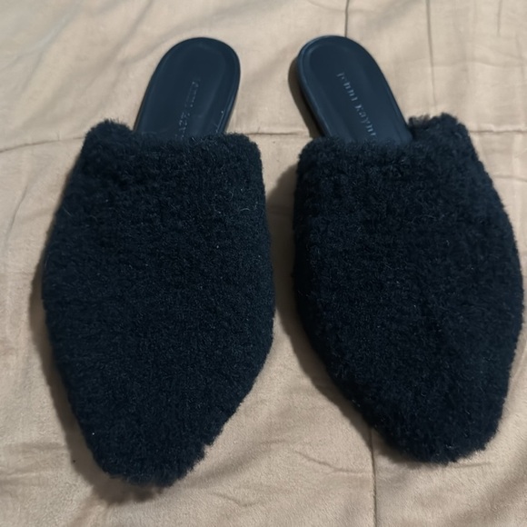 Jenni Kayne Genuine Leather Slip on Shearling Mules black - Picture 5 of 8